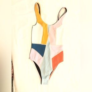 Cynthia Rowley color block swimsuit